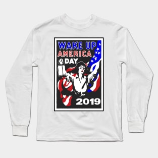 Wake Up America Woke Protest Resist Feminist Revolution 2019 Election Democrat Republican Vote Long Sleeve T-Shirt